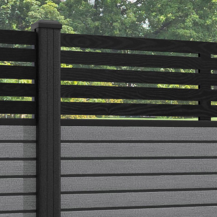 Hudson Aspen Fence Panel - Mid Grey - with our composite posts