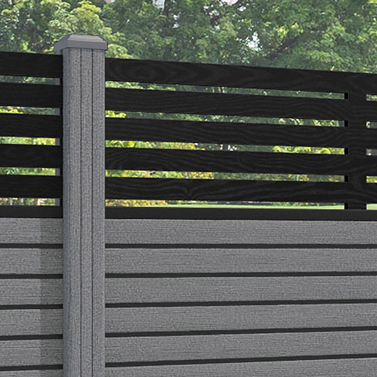 Hudson Aspen Fence Panel - Mid Grey - with our composite posts