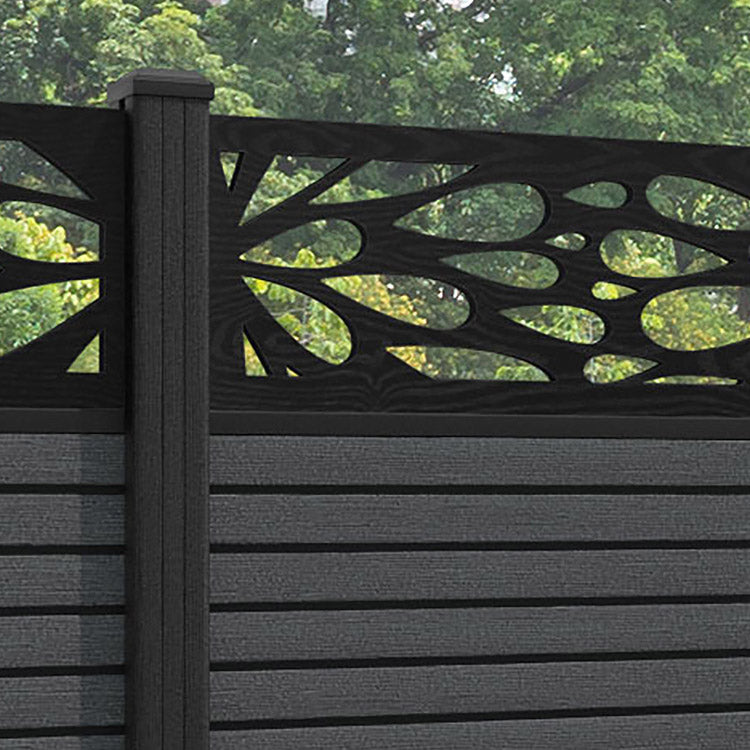 Hudson Blossom Fence Panel - Dark Grey - with our composite posts