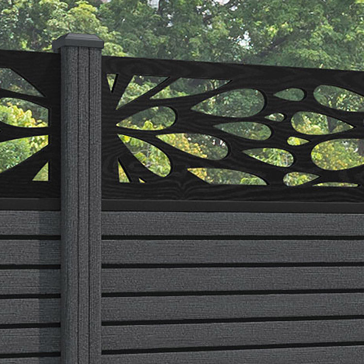 Hudson Blossom Fence Panel - Dark Grey - with our composite posts