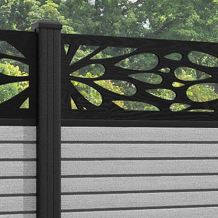 Hudson Blossom Fence Panel - Light Grey - with our composite posts