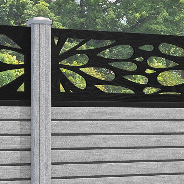 Hudson Blossom Fence Panel - Light Grey - with our composite posts