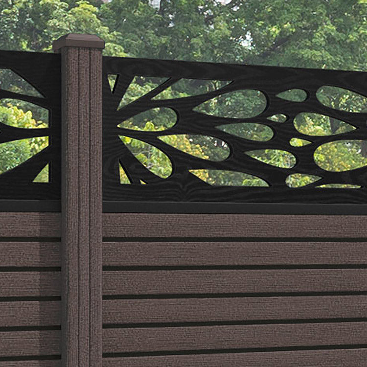 Hudson Blossom Fence Panel - Mid Brown - with our composite posts