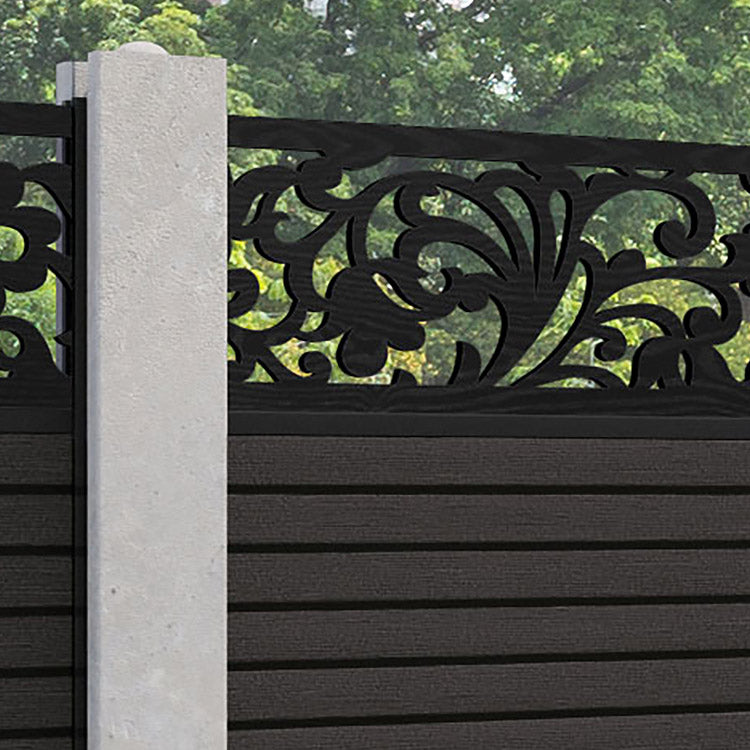 Hudson Eden Fence Panel - Dark Oak - for existing concrete posts