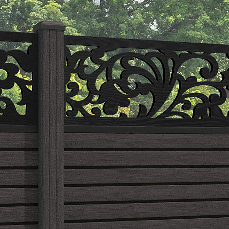 Hudson Eden Fence Panel - Dark Oak - with our composite posts