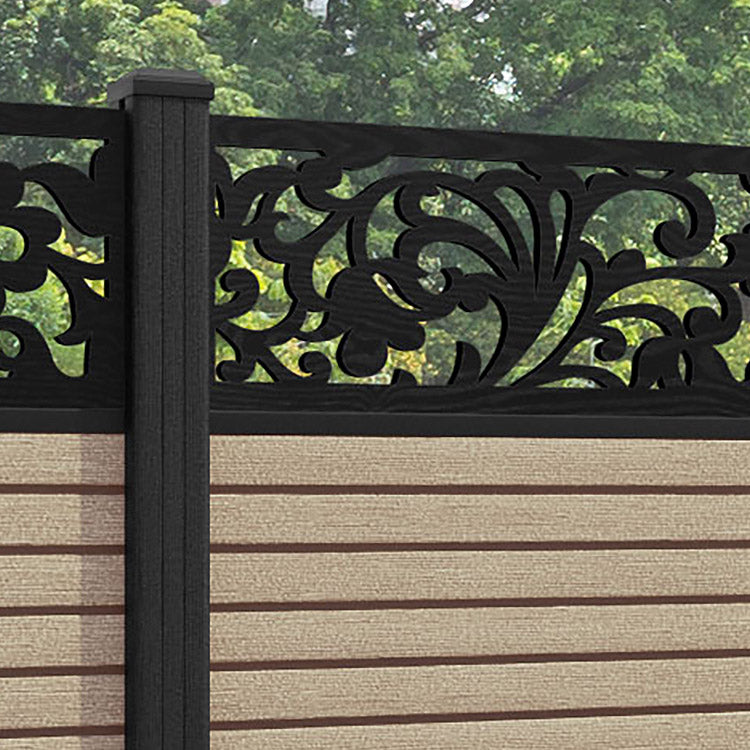 Hudson Eden Fence Panel - Light Oak - with our composite posts