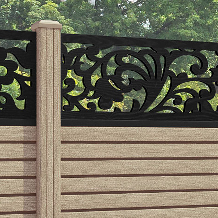 Hudson Eden Fence Panel - Light Oak - with our composite posts