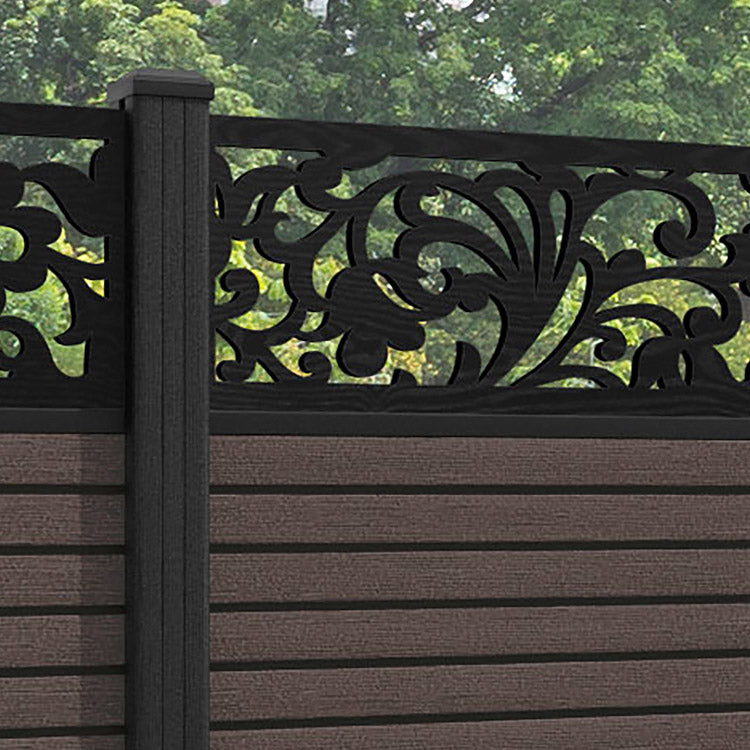 Hudson Eden Fence Panel - Mid Brown - with our composite posts