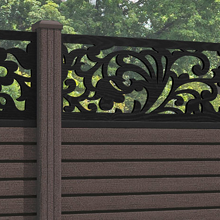 Hudson Eden Fence Panel - Mid Brown - with our composite posts
