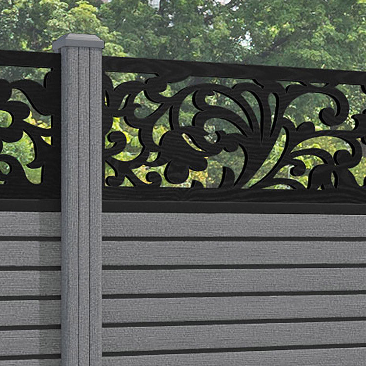 Hudson Eden Fence Panel - Mid Grey - with our composite posts