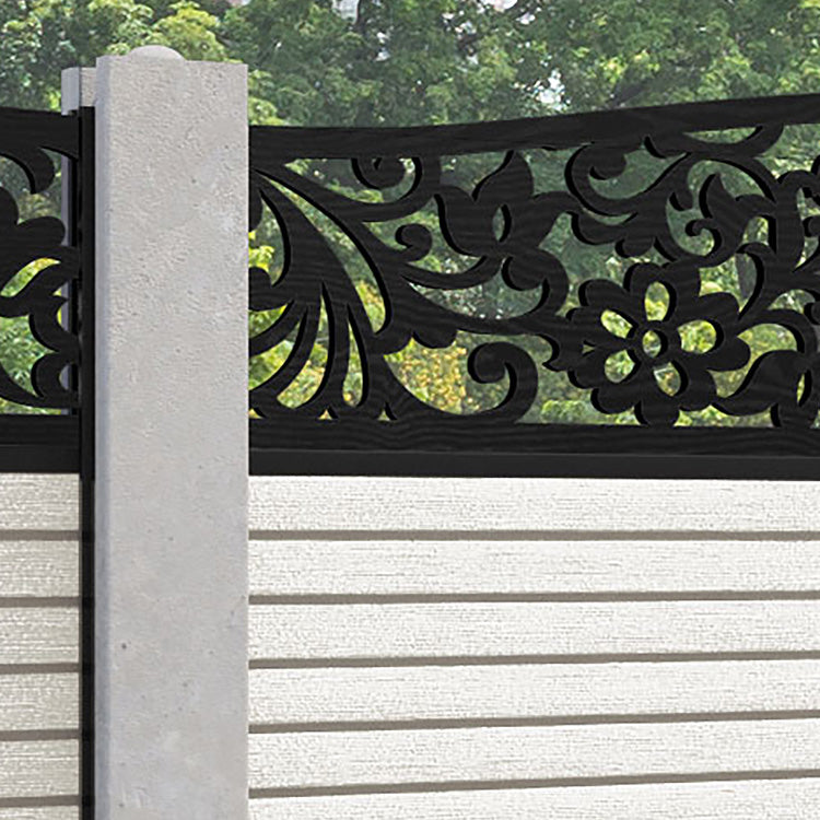 Hudson Eden Curved Top Fence Panel - Light Stone - for existing concrete posts