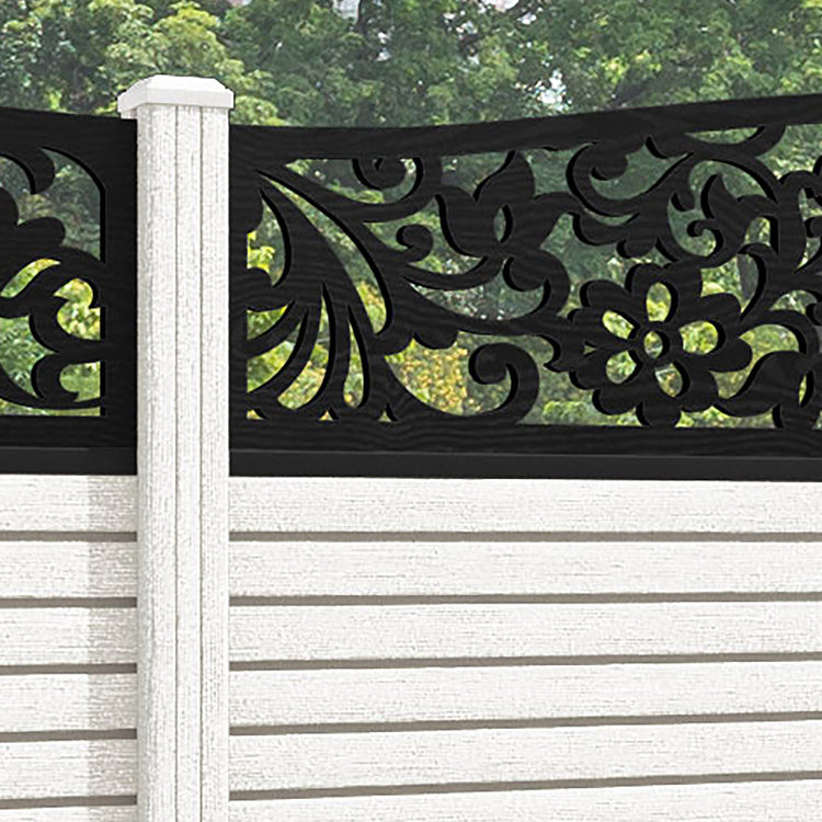 Hudson Eden Curved Top Fence Panel - Light Stone - with our composite posts