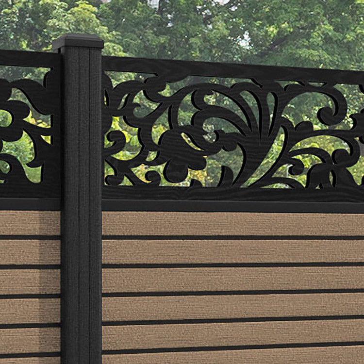 Hudson Eden Fence Panel - Teak - with our composite posts