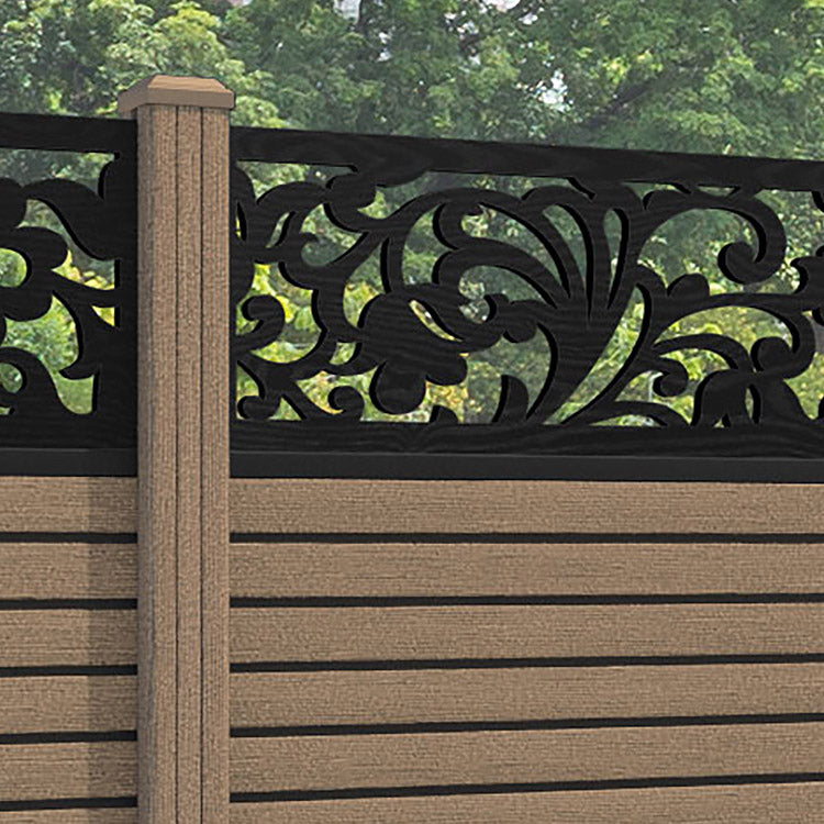 Hudson Eden Fence Panel - Teak - with our composite posts