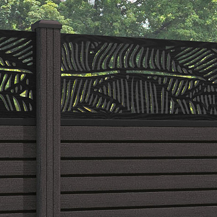 Hudson Feather Fence Panel - Dark Oak - with our composite posts