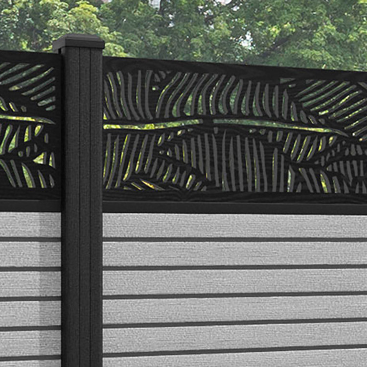 Hudson Feather Fence Panel - Light Grey - with our composite posts