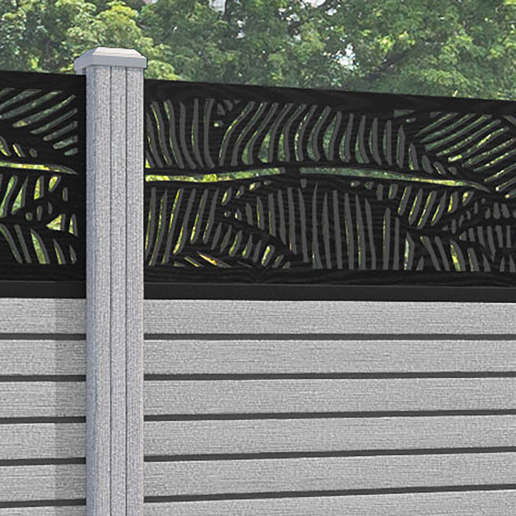Hudson Feather Fence Panel - Light Grey - with our composite posts