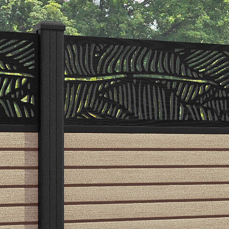 Hudson Feather Fence Panel - Light Oak - with our composite posts