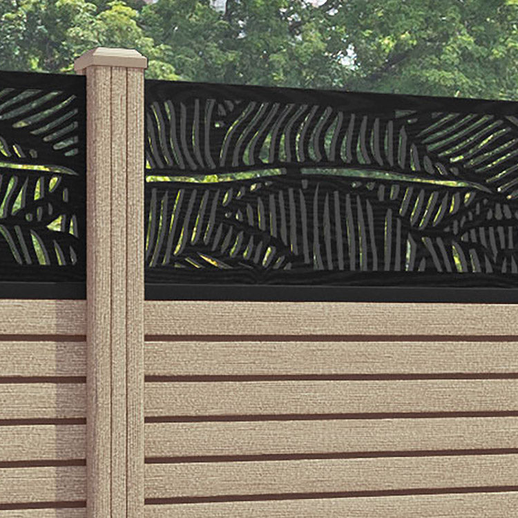 Hudson Feather Fence Panel - Light Oak - with our composite posts