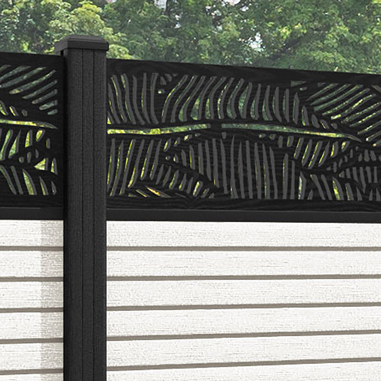 Hudson Feather Fence Panel - Light Stone - with our composite posts