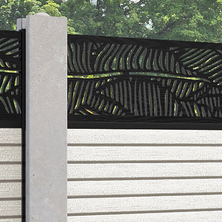 Hudson Feather Fence Panel - Light Stone - for existing concrete posts