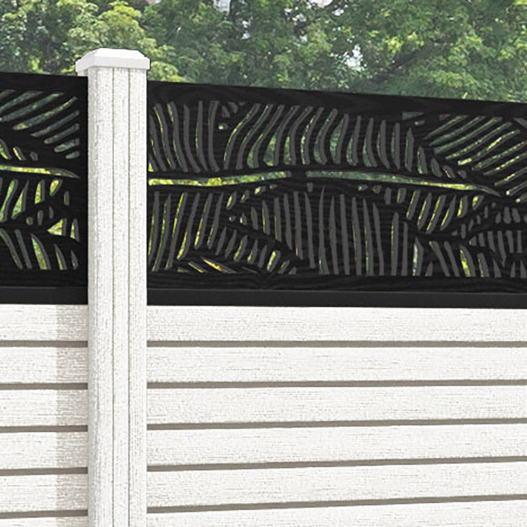 Hudson Feather Fence Panel - Light Stone - with our composite posts