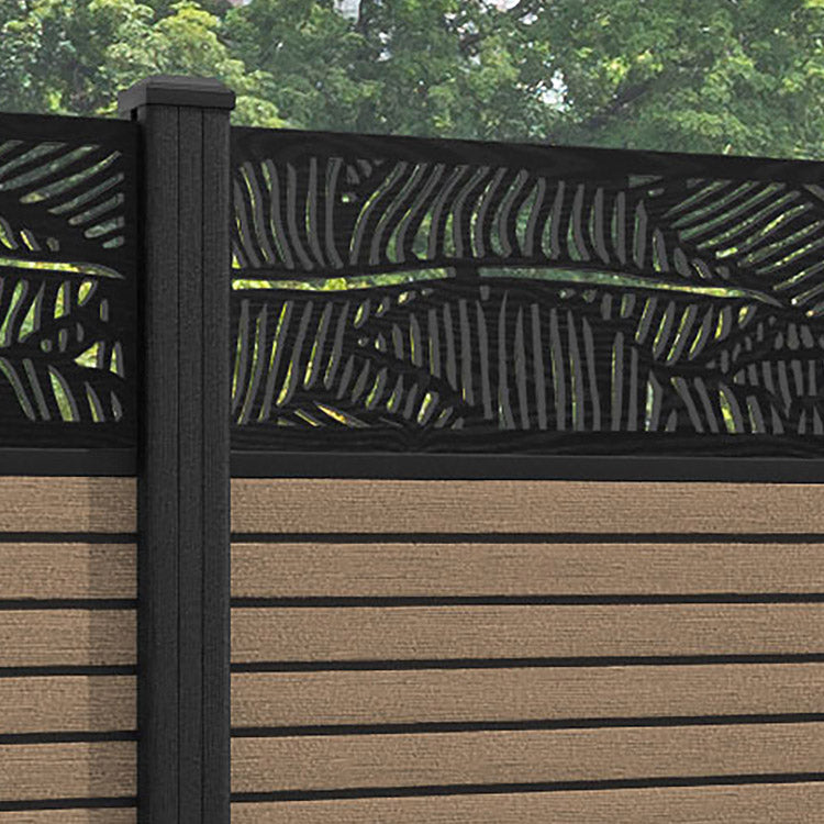 Hudson Feather Fence Panel - Teak - with our composite posts