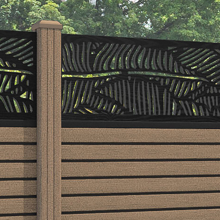 Hudson Feather Fence Panel - Teak - with our composite posts