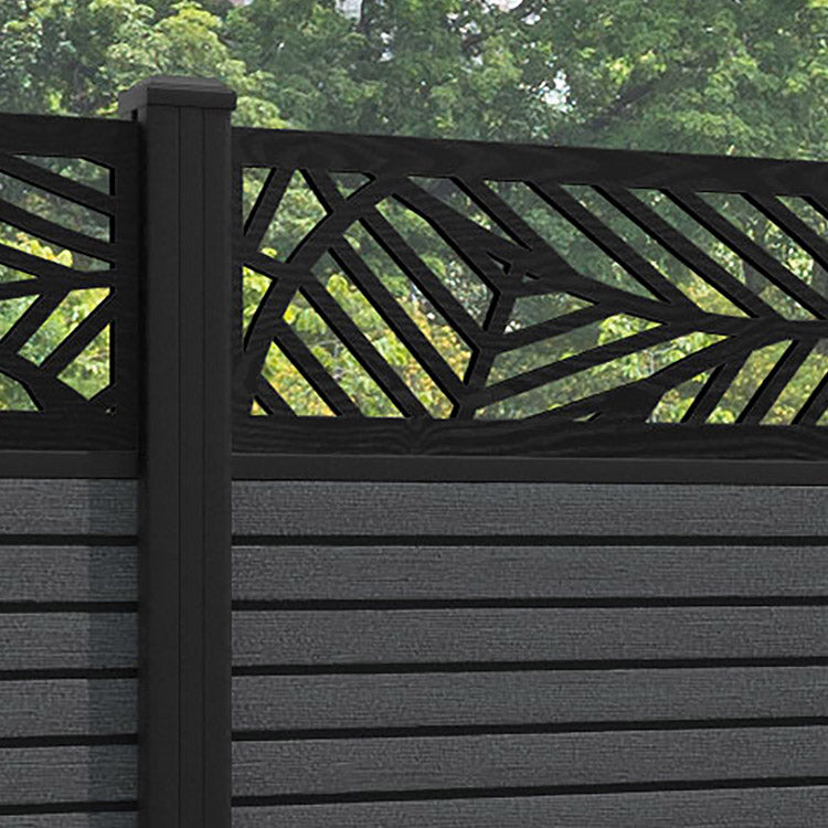 Hudson Habitat Fence Panel - Dark Grey - with our aluminium posts