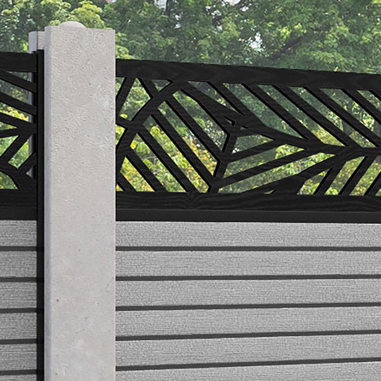 Hudson Habitat Fence Panel - Light Grey - for existing concrete posts