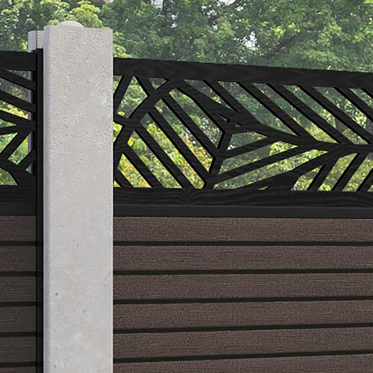 Hudson Habitat Fence Panel - Mid Brown - for existing concrete posts