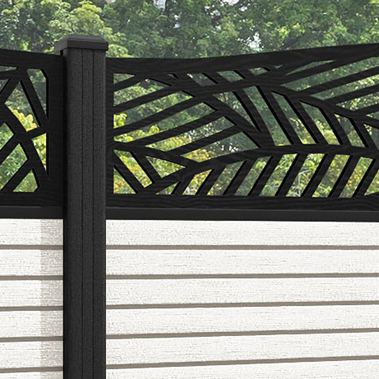 Hudson Habitat Curved Top Fence Panel - Light Stone - with our composite posts