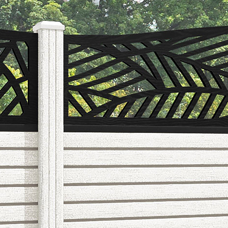 Hudson Habitat Curved Top Fence Panel - Light Stone - with our composite posts