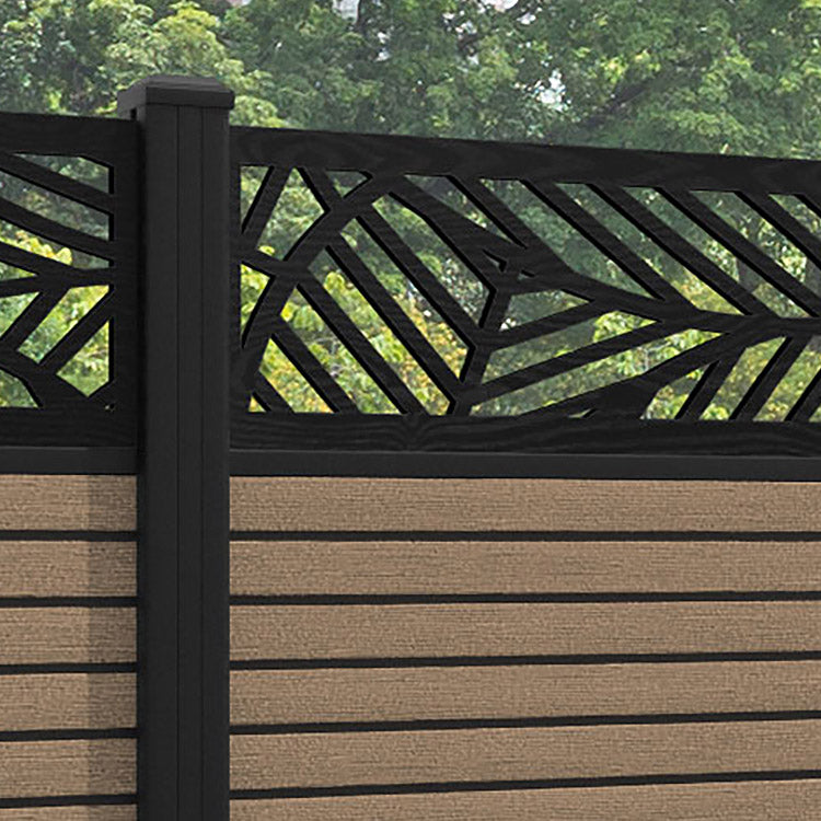 Hudson Habitat Fence Panel - Teak - with our aluminium posts