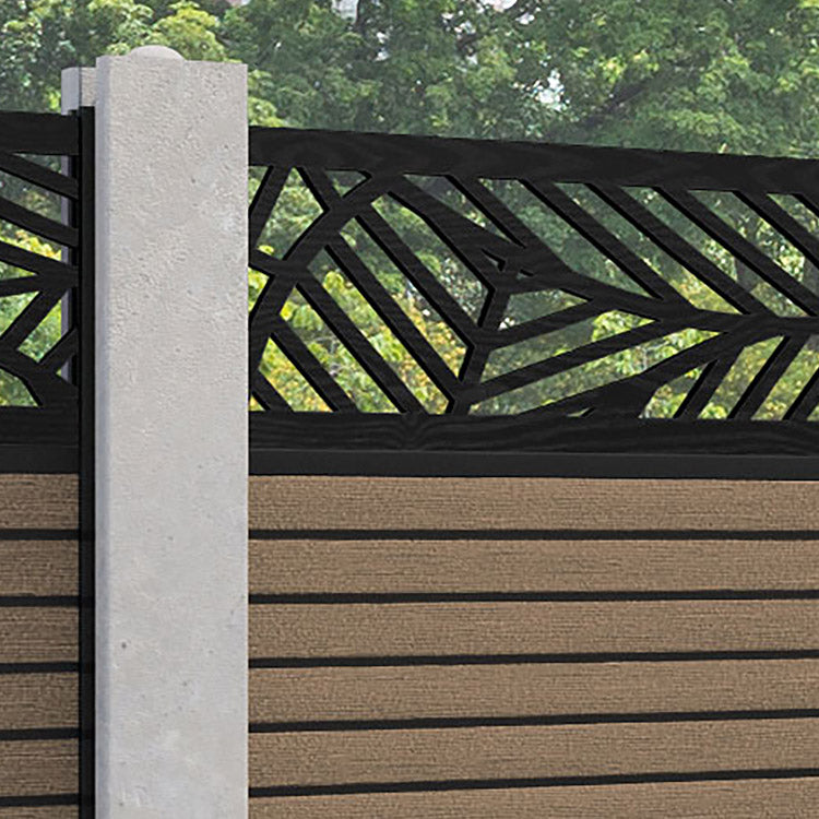 Hudson Habitat Fence Panel - Teak  - for existing concrete posts