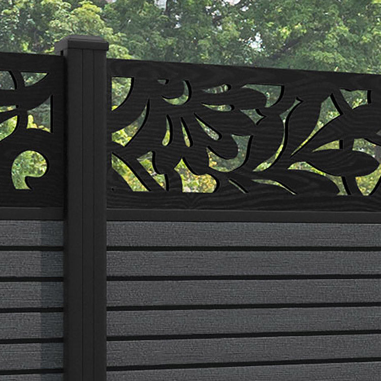 Hudson Heritage Fence Panel - Dark Grey - with our aluminium posts