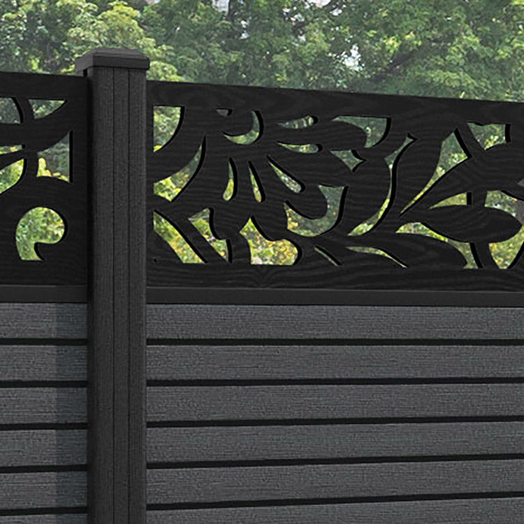 Hudson Heritage Fence Panel - Dark Grey - with our composite posts
