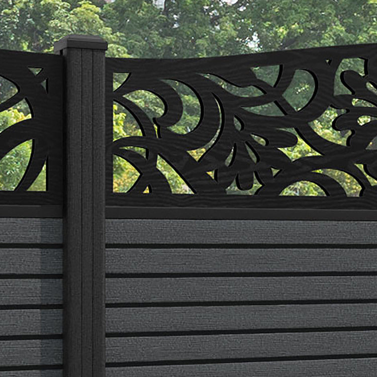 Hudson Heritage Curved Top Fence Panel - Dark Grey - with our composite posts