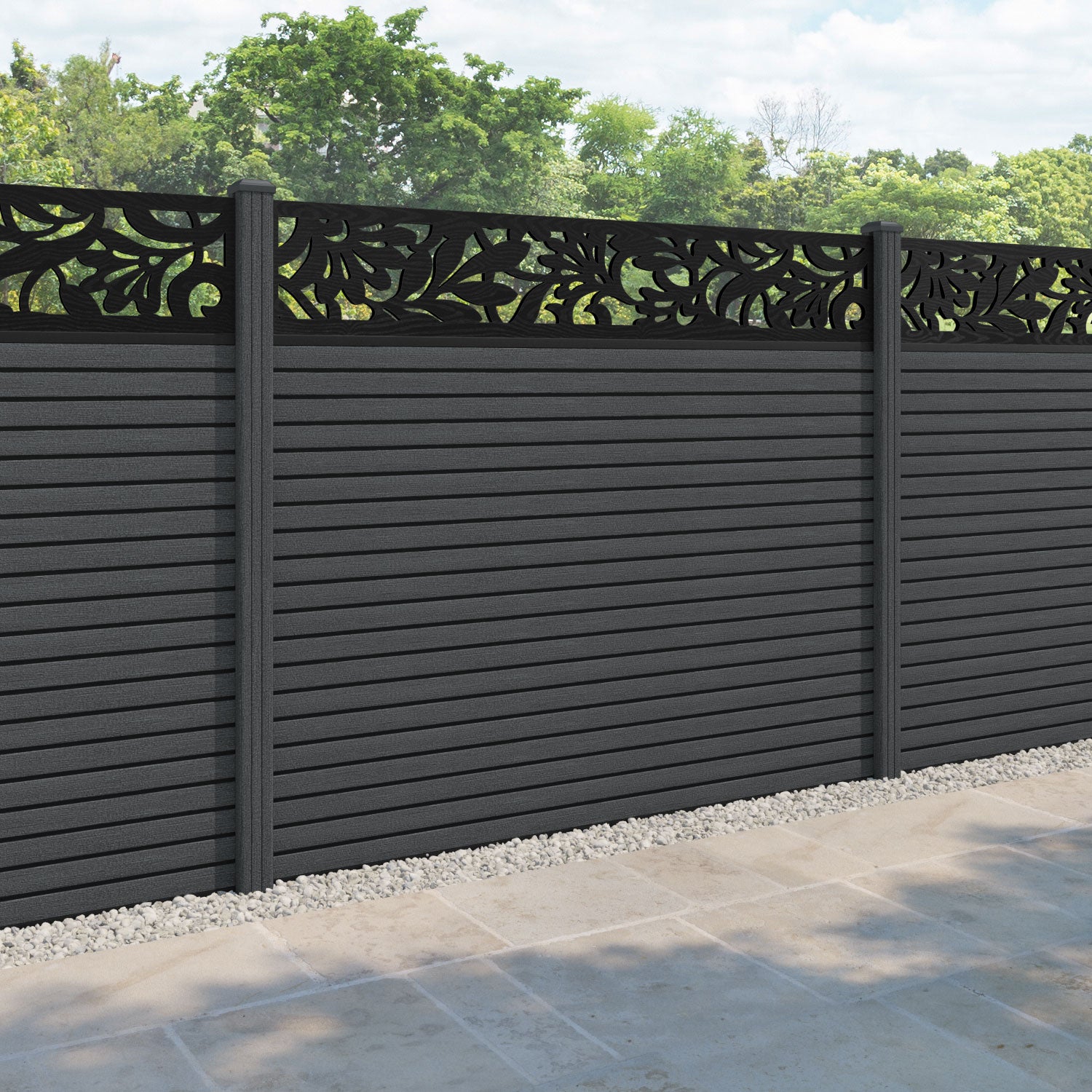Hudson Heritage Fence Panel - Dark Grey - with our composite posts