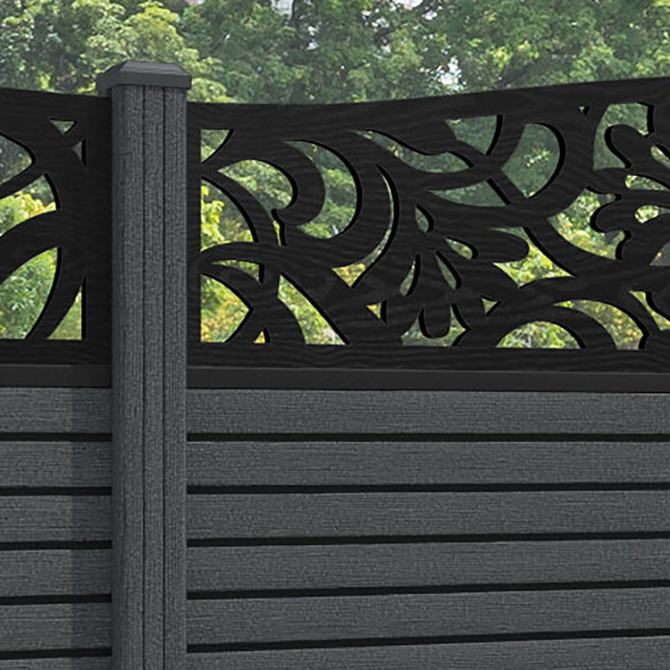 Hudson Heritage Curved Top Fence Panel - Dark Grey - with our composite posts