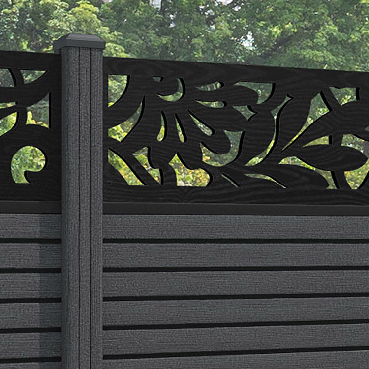 Hudson Heritage Fence Panel - Dark Grey - with our composite posts