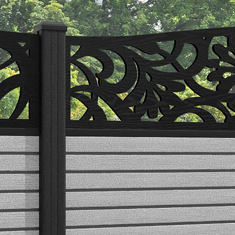 Hudson Heritage Curved Top Fence Panel - Light Grey - with our composite posts