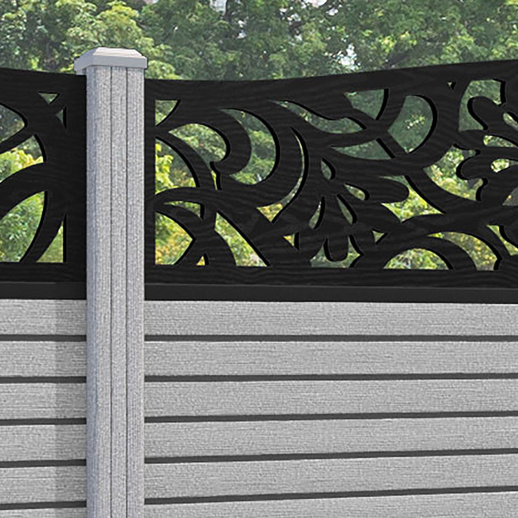 Hudson Heritage Curved Top Fence Panel - Light Grey - with our composite posts