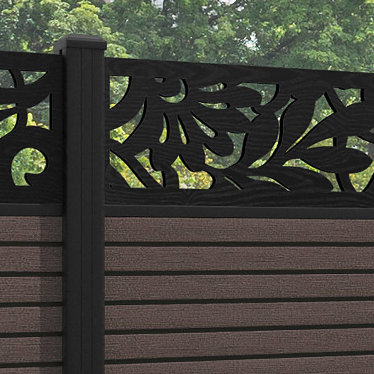 Hudson Heritage Fence Panel - Mid Brown - with our aluminium posts
