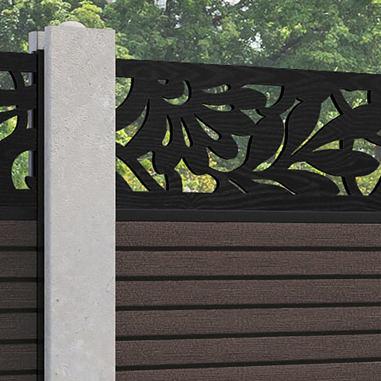 Hudson Heritage Fence Panel - Mid Brown - for existing concrete posts