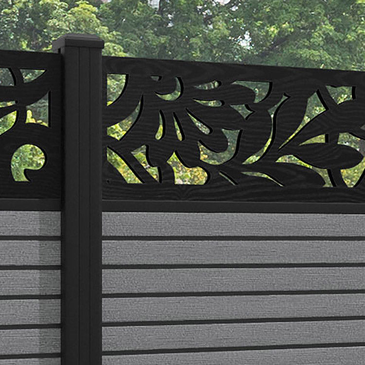 Hudson Heritage Fence Panel - Mid Grey - with our aluminium posts