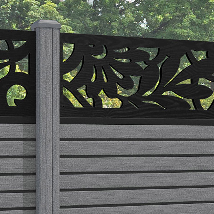 Hudson Heritage Fence Panel - Mid Grey - with our composite posts