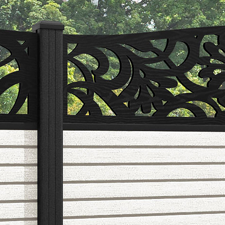 Hudson Heritage Curved Top Fence Panel - Light Stone - with our composite posts