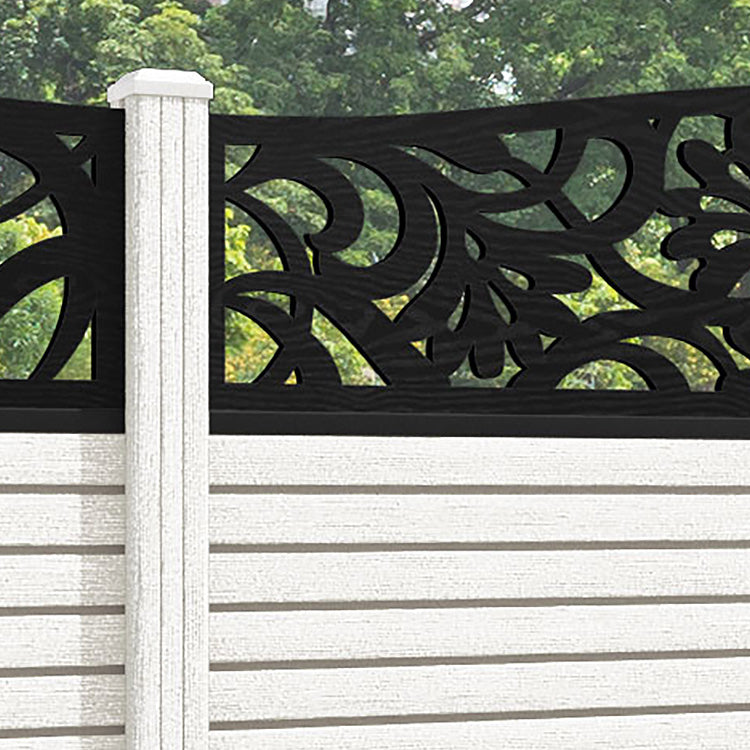 Hudson Heritage Curved Top Fence Panel - Light Stone - with our composite posts