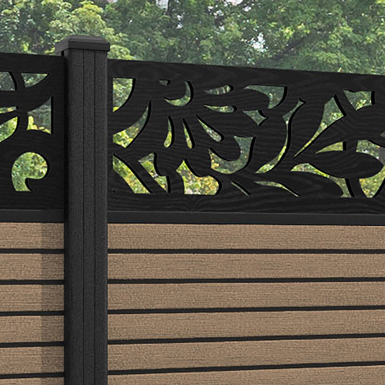 Hudson Heritage Fence Panel - Teak - with our composite posts